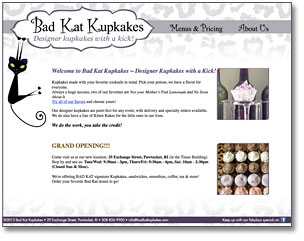 Bad Kat Kupkakes web site